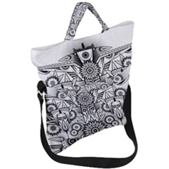 Forest Patrol Tribal Abstract Fold Over Handle Tote Bag