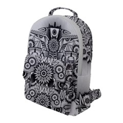 Forest Patrol Tribal Abstract Flap Pocket Backpack (large)