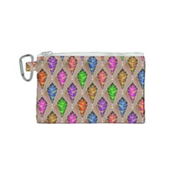 Abstract Background Colorful Leaves Canvas Cosmetic Bag (small) by Wegoenart