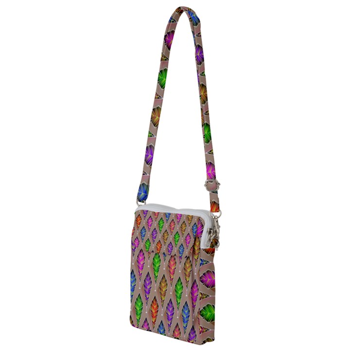 Abstract Background Colorful Leaves Multi Function Travel Bag