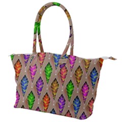 Abstract Background Colorful Leaves Canvas Shoulder Bag