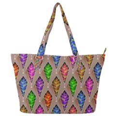 Abstract Background Colorful Leaves Full Print Shoulder Bag