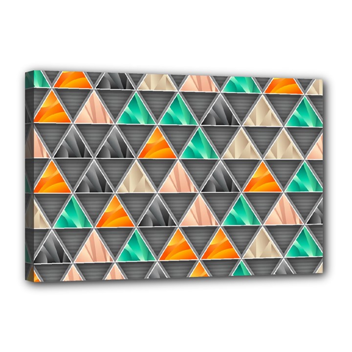 Abstract Geometric Triangle Shape Canvas 18  x 12  (Stretched)