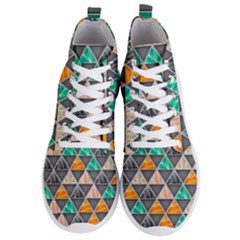 Abstract Geometric Triangle Shape Men s Lightweight High Top Sneakers