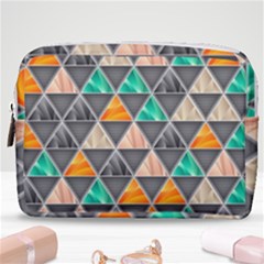 Abstract Geometric Triangle Shape Make Up Pouch (medium)