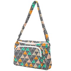 Abstract Geometric Triangle Shape Front Pocket Crossbody Bag