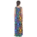 Pattern Background Bright Blue Empire Waist Maxi Dress View2