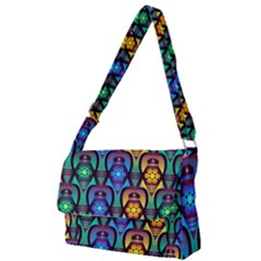 Pattern Background Bright Blue Full Print Messenger Bag