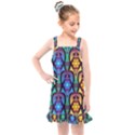 Pattern Background Bright Blue Kids  Overall Dress View1