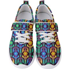 Pattern Background Bright Blue Men s Velcro Strap Shoes