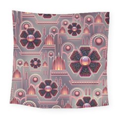 Background Floral Flower Stylised Square Tapestry (large) by Wegoenart