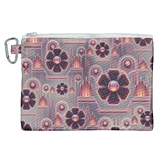 Background Floral Flower Stylised Canvas Cosmetic Bag (xl) by Wegoenart