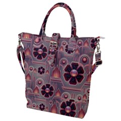 Background Floral Flower Stylised Buckle Top Tote Bag