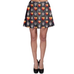 Love Heart Background Skater Skirt