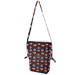 Love Heart Background Folding Shoulder Bag