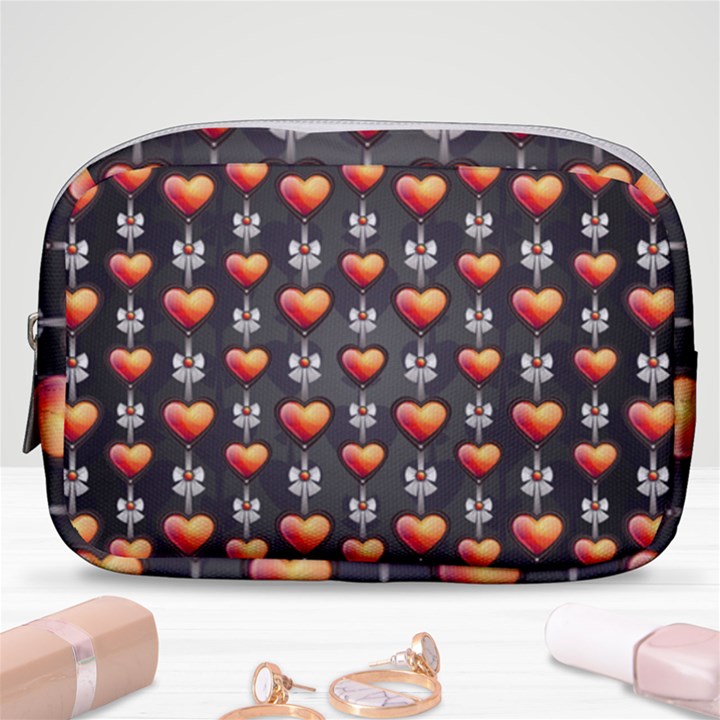 Love Heart Background Make Up Pouch (Small)