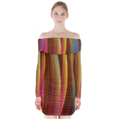 Abstract Background Colorful Long Sleeve Off Shoulder Dress