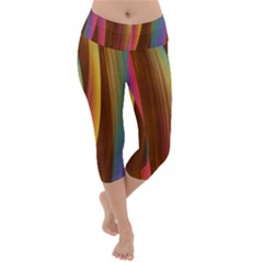 Abstract Background Colorful Lightweight Velour Capri Yoga Leggings by Wegoenart