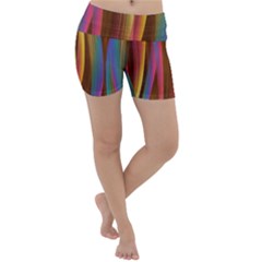 Abstract Background Colorful Lightweight Velour Yoga Shorts by Wegoenart