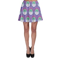 Background Floral Pattern Purple Skater Skirt