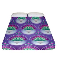 Background Floral Pattern Purple Fitted Sheet (california King Size) by Wegoenart