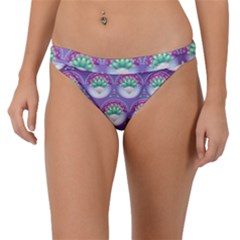 Background Floral Pattern Purple Band Bikini Bottom