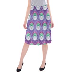 Background Floral Pattern Purple Midi Beach Skirt by Wegoenart