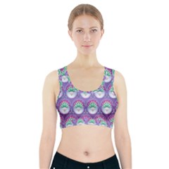 Background Floral Pattern Purple Sports Bra With Pocket by Wegoenart