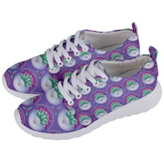 Background Floral Pattern Purple Men s Lightweight Sports Shoes by Wegoenart