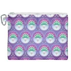 Background Floral Pattern Purple Canvas Cosmetic Bag (xxl) by Wegoenart