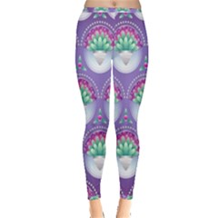 Background Floral Pattern Purple Inside Out Leggings by Wegoenart