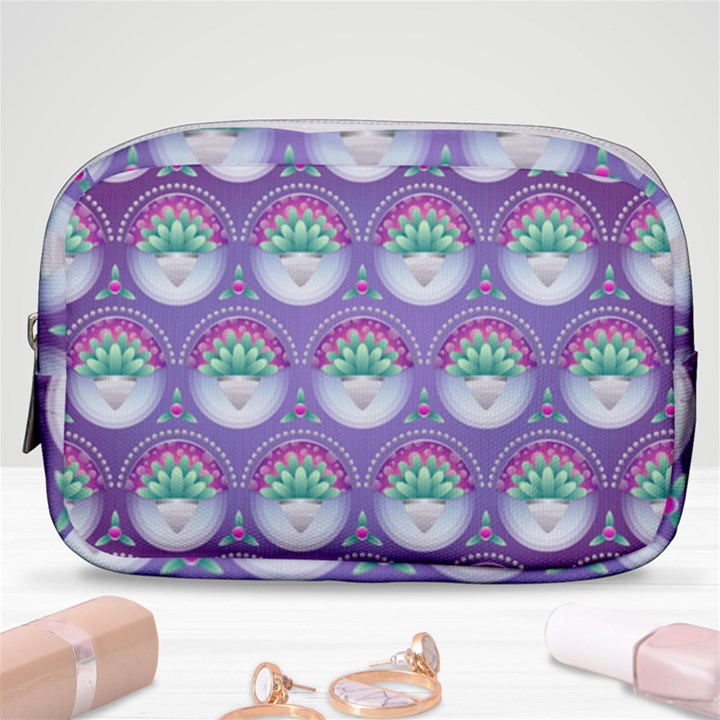 Background Floral Pattern Purple Make Up Pouch (Small)