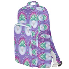 Background Floral Pattern Purple Double Compartment Backpack