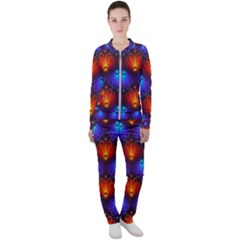 Light Background Colorful Abstract Casual Jacket And Pants Set