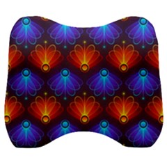 Light Background Colorful Abstract Velour Head Support Cushion by Wegoenart