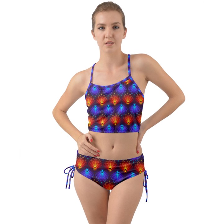 Light Background Colorful Abstract Mini Tank Bikini Set