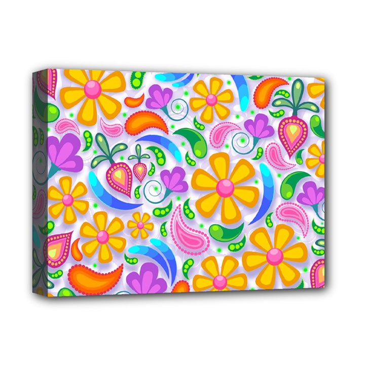 Floral Paisley Background Flower Deluxe Canvas 16  x 12  (Stretched) 