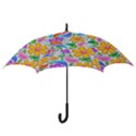 Floral Paisley Background Flower Hook Handle Umbrellas (Large) View3