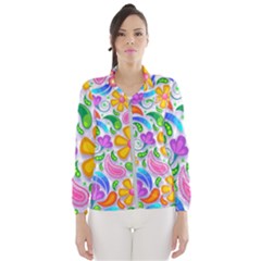 Floral Paisley Background Flower Windbreaker (women) by Wegoenart