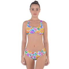 Floral Paisley Background Flower Criss Cross Bikini Set by Wegoenart