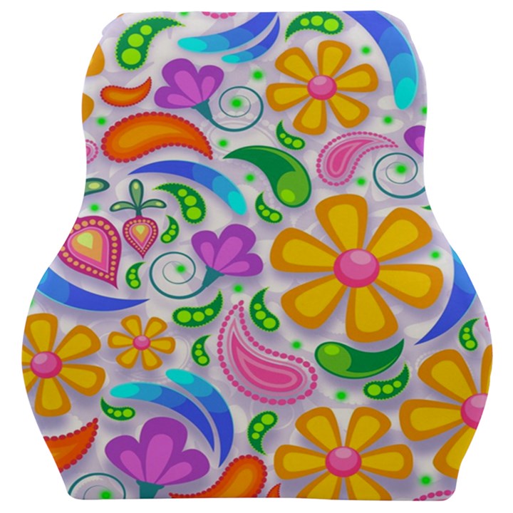 Floral Paisley Background Flower Car Seat Velour Cushion 