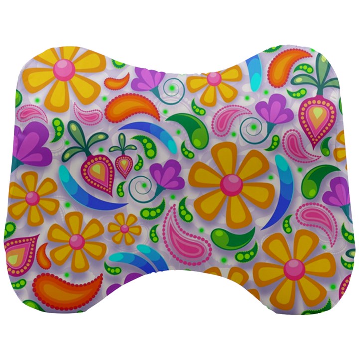 Floral Paisley Background Flower Head Support Cushion