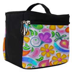 Floral Paisley Background Flower Make Up Travel Bag (small)