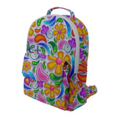 Floral Paisley Background Flower Flap Pocket Backpack (large)