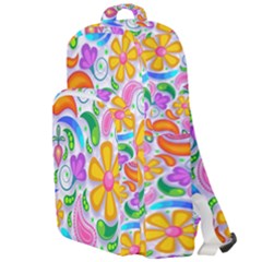 Floral Paisley Background Flower Double Compartment Backpack