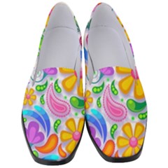 Floral Paisley Background Flower Women s Classic Loafer Heels