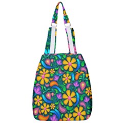 Floral Paisley Background Flowers Center Zip Backpack