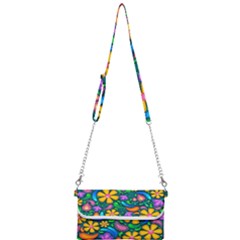 Floral Paisley Background Flowers Mini Crossbody Handbag