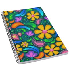 Floral Paisley Background Flowers 5 5  X 8 5  Notebook New