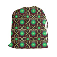 Pattern Background Bright Brown Drawstring Pouch (xxl) by Wegoenart